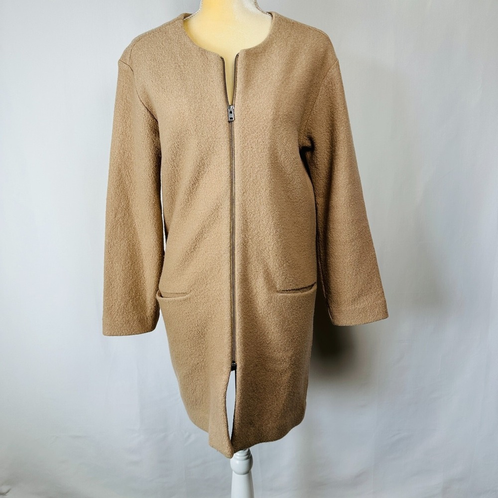 Aritzia Wilfred Banville Sweater Coat Jacket XS Light Beige/Cream Merino Wool - Picture 2 of 12